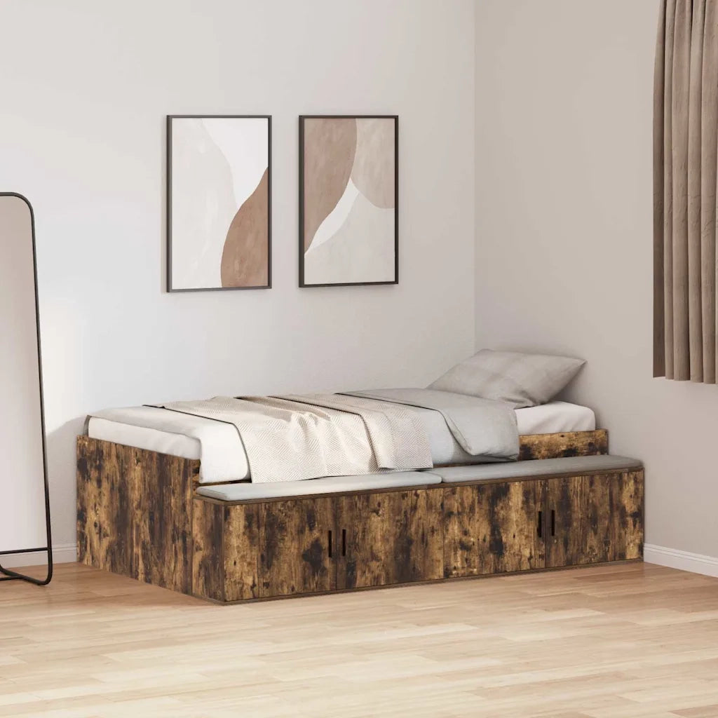 Struttura del letto-Giroletto Rovere fum¨¦ 90 x 200 cm Legno multistrato 753304