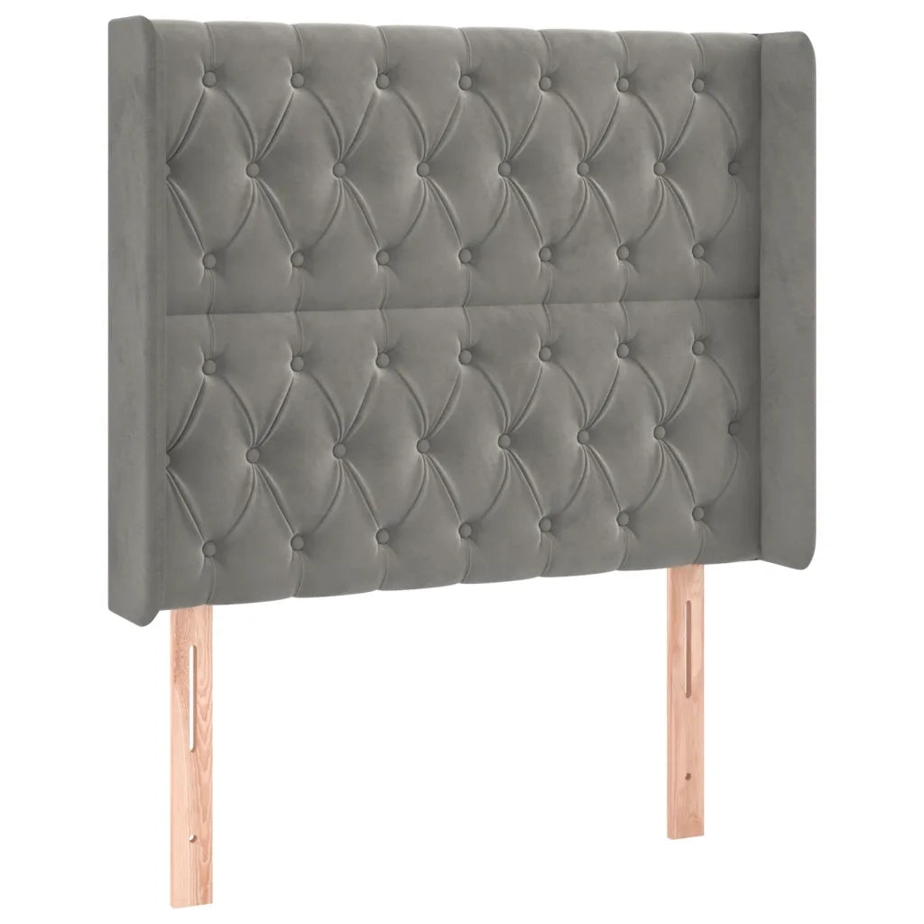 Testiera a LED Grigio Chiaro 103x16x118/128 cm in Velluto 3124426