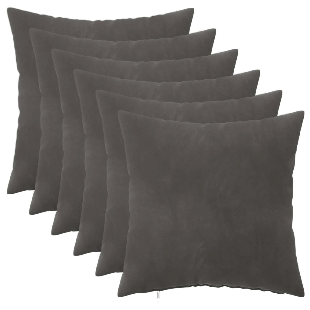 Cuscino con cuscino HEERLEN 6 pz Grigio Scuro Velluto 924500