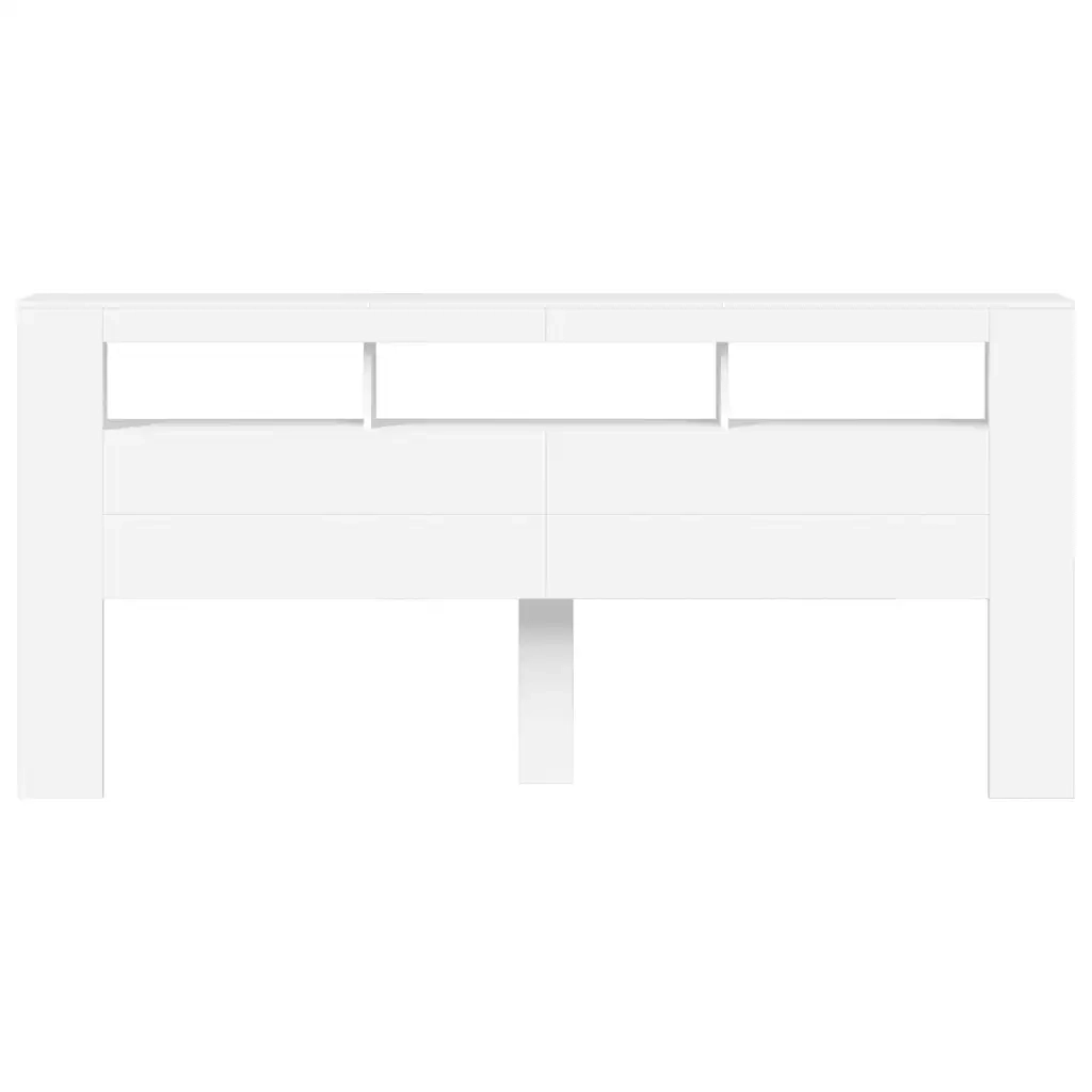 Testiera | Testata LED Bianca 220x18,5x103,5 cm Legno Multistrato