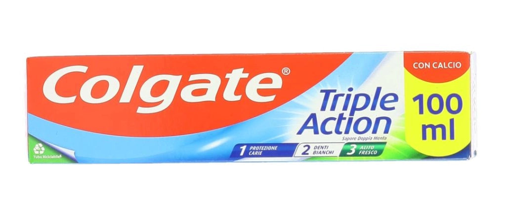 COLGATE DENTIFRICIO 100ML NEW TRIPLE ACTION PROTEZIONE CARIE DENTI BIANCHI ALITO FRESCO OKY