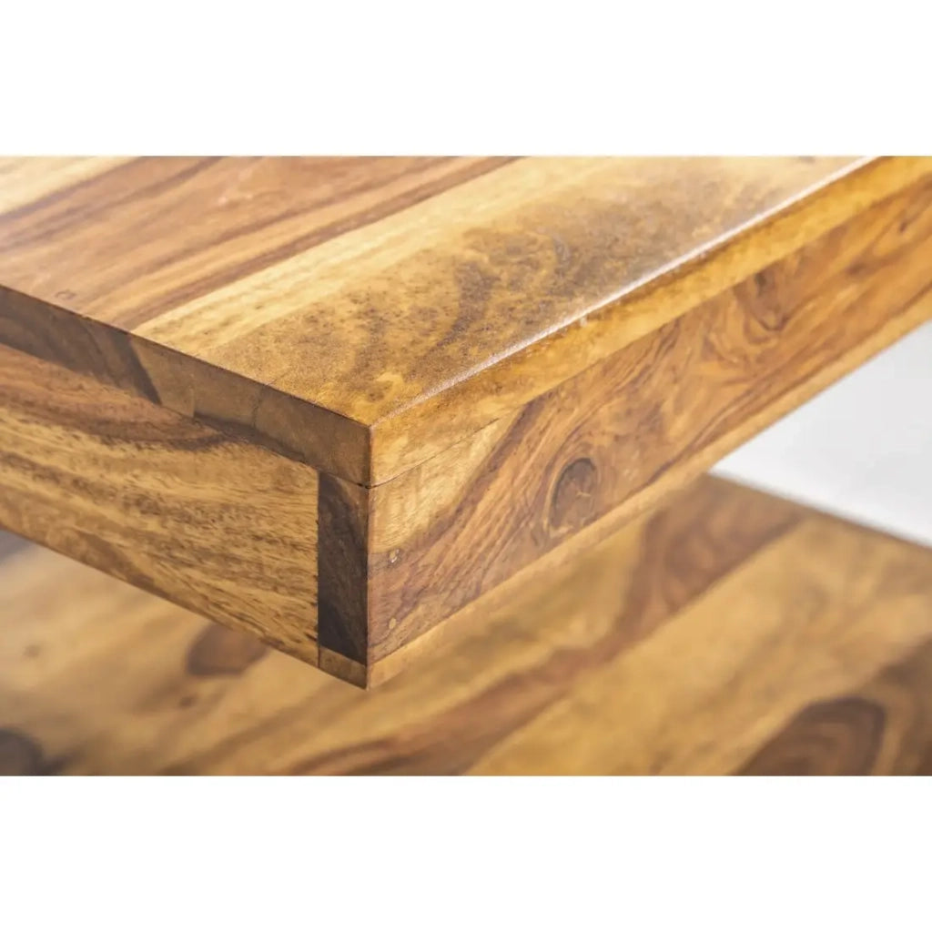 Tavolino GRADI 60 cm in legno massiccio di Sheesham - Tavolino quadrato con spazio di stoccaggio