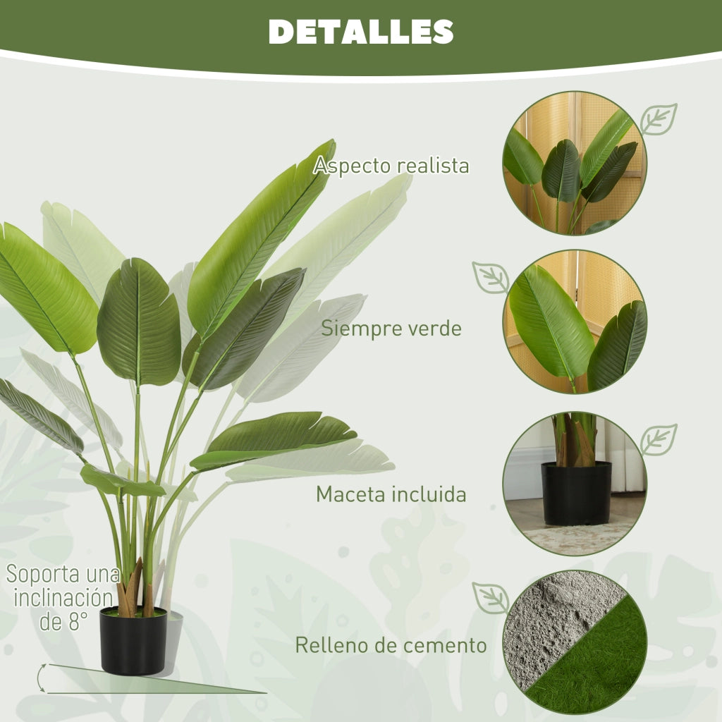 Pianta Artificiale Uccello del Paradiso con Vaso Interni ¨C zephmum ¨C Verde 109 cm