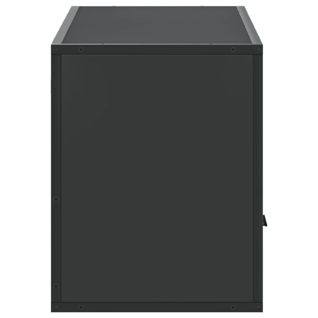 Mobile TV multimediale mensola TV credenza mobile TV sala da pranzo soggiorno camera da letto 100 x 31 x 39,5 cm legno ingegnerizzato e metallo nero 02_0025440