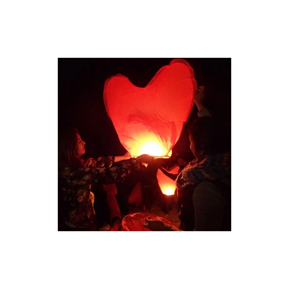 Trade Shop - Lanterna Cinese Volante Skylantern A Forma Di Cuore Per Matrimonio Eventi Party -