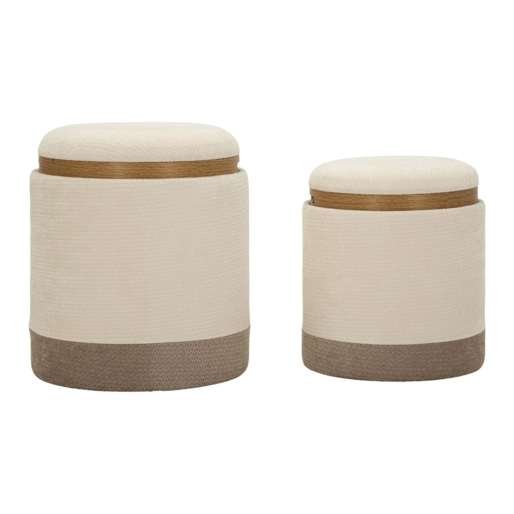 Set di due pouf contenitore in stile nordico