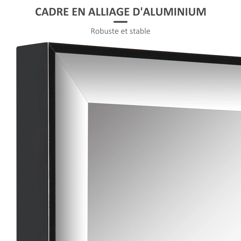 Specchio da parete 120x35 cm ¨C Minimal ¨C Alluminio nero