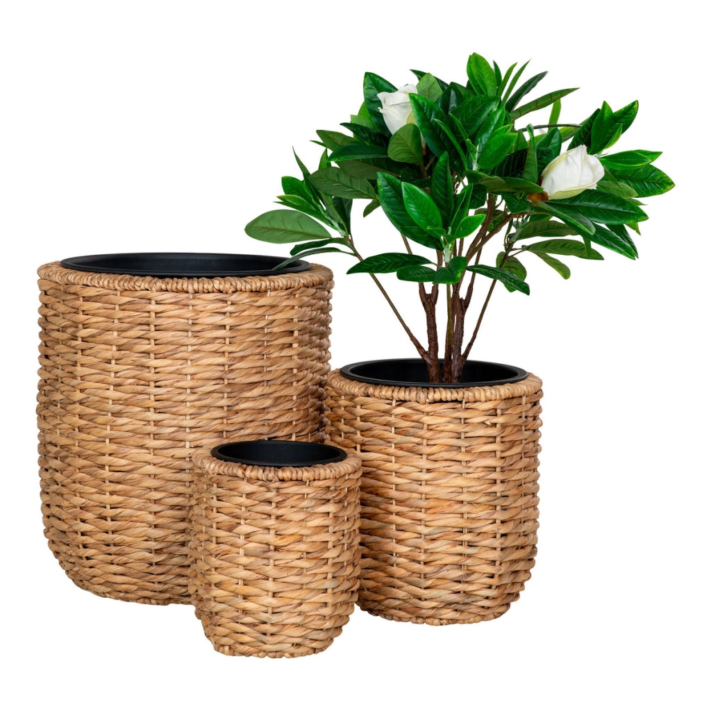Set di 3 Cesti Portaoggetti Hanoi, Marrone, Giacinto d'Acqua, 25x25x27 cm