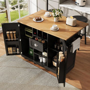 Isola cucina con piano - Xylo - nero porta-bottiglie ruote