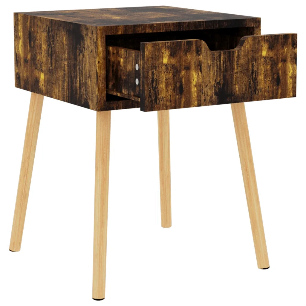 Set di 2 Comodini | Armadio da Notte | Mobiletto da notte Rovere Fumo 40x40x56 cm in Legno Multistrato