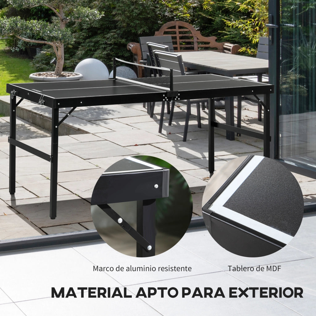 Tavolo da ping pong pieghevole ¨C zephmum ¨C nero 152x76x72 cm