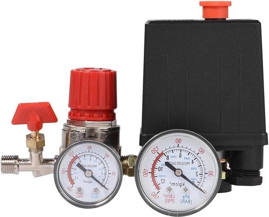 Compressore di aria Regolatore di pressione con valvola di controllo - Piccola G1/8 Compressore di aria con regolatore di pressione con indicatori - Regolatore di pressione per compressori