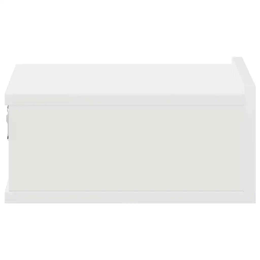 Comodino Pensile-Tavolino da notte Bianco 40x30x15 cm in Legno Multistrato