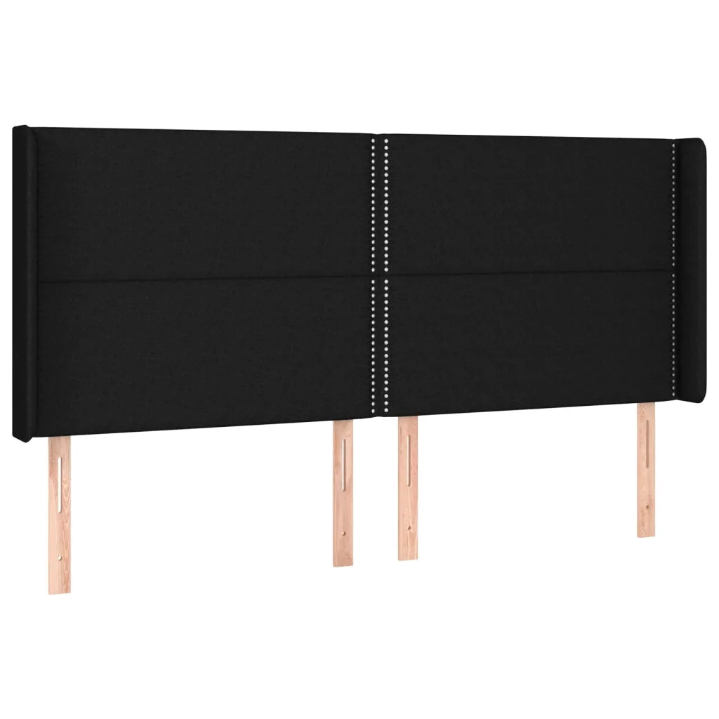 Letto a Molle con Materasso e LED Nero 180x200cm in Tessuto