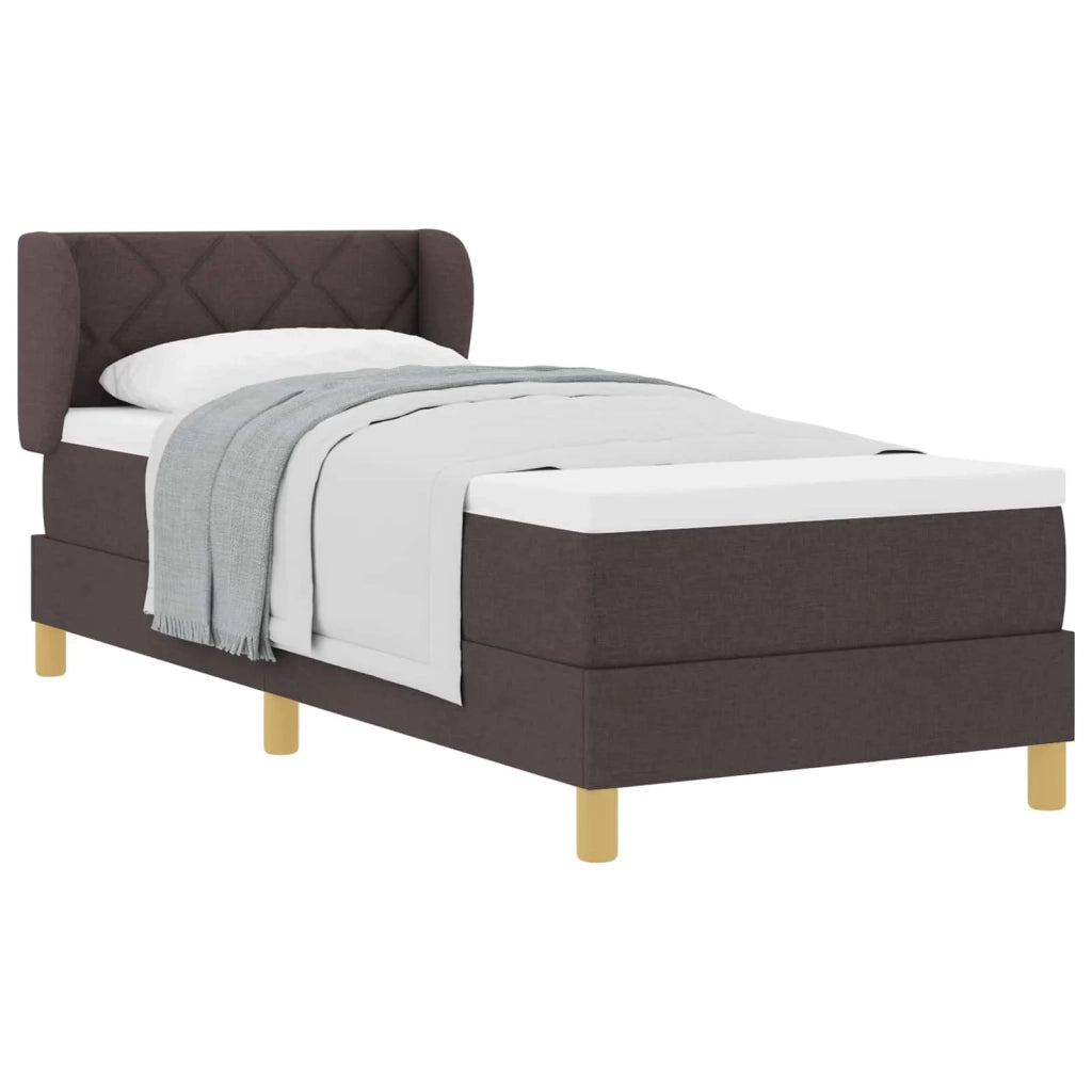 Letto a molle con testiera Marrone Scuro 80 x 200 cm Tessuto 3340244