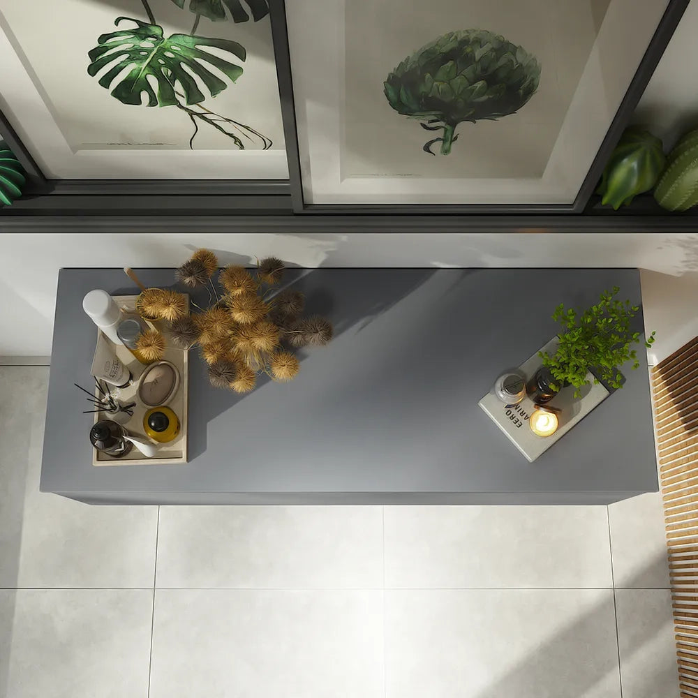 Cassettone scorrevole 120cm grigio opaco chiusura soft-close | Bako
