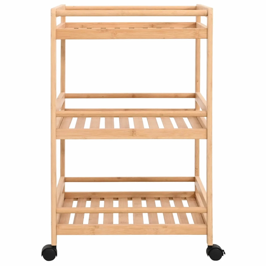 Carrello da Cucina con Ruote Naturale 46 x 38 x 76 cm Bambù 42028297