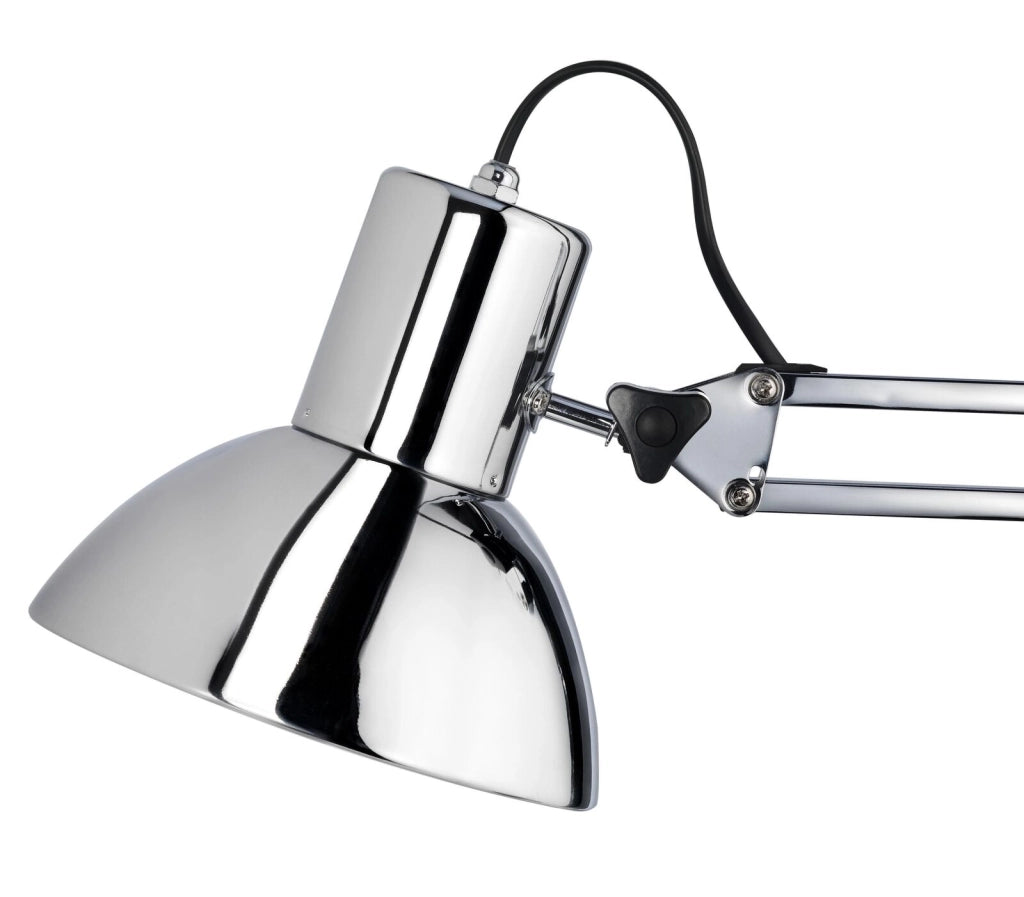 Unilux 400092123 SUCCESS 80 Lampada da Tavolo LED E27 10 W Rotazione 360° con Braccio Regolabile colore Cromo