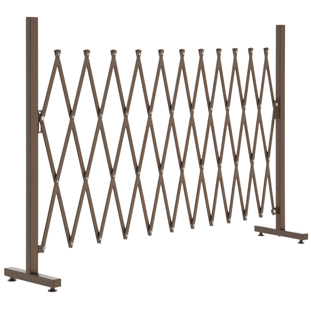 Recinzione per Giardino Regolabile ¨C Minimal ¨C Marrone Scuro Metallo Alluminio 300x31x103.5 cm