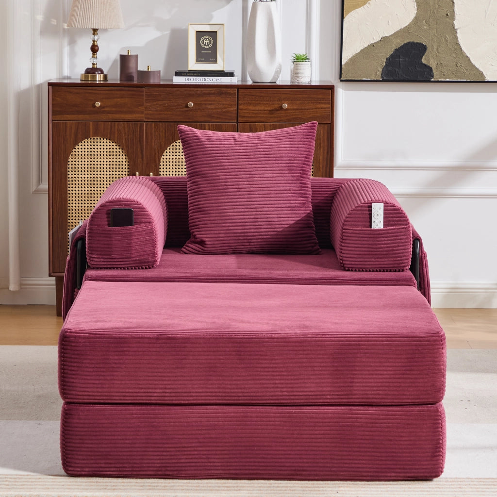 Sedia a compressione con sgabello - Zephmum - Telaio in metallo stabile, design ergonomico, cuscino incluso