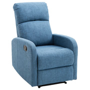 Poltrona Relax Reclinabile Manuale con Poggiapiedi ¨C Zephmum ¨C Tessuto Blu 67x83x107cm
