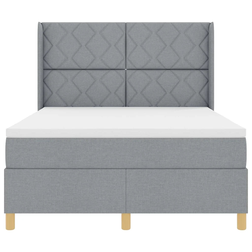 Letto a molle con materasso Grigio chiaro 160 x 200 cm Tessuto