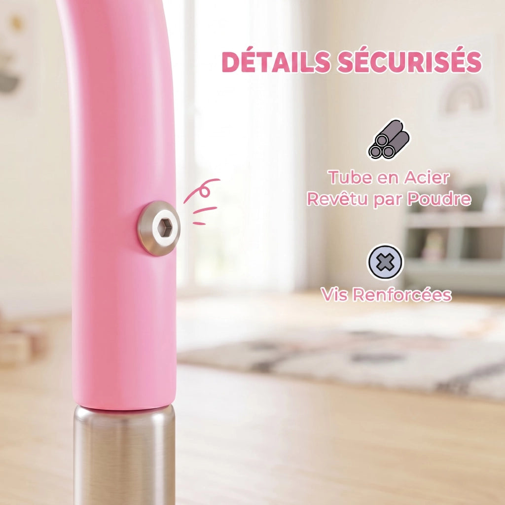 Barre orizzontale regolabile con anelli ginnici ¨C Minimal ¨C rosa