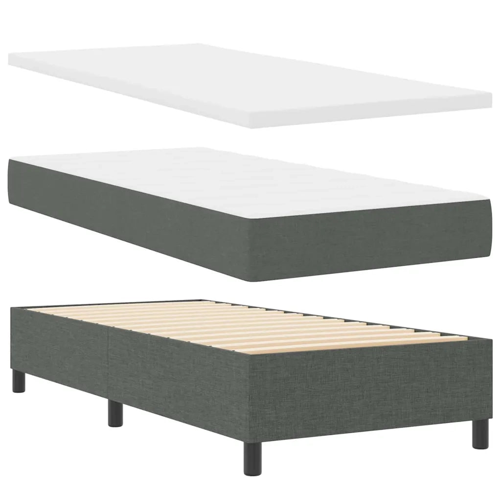 Letto a molle con strisce LED Grigio scuro 100 x 200 cm Tessuto 3342845