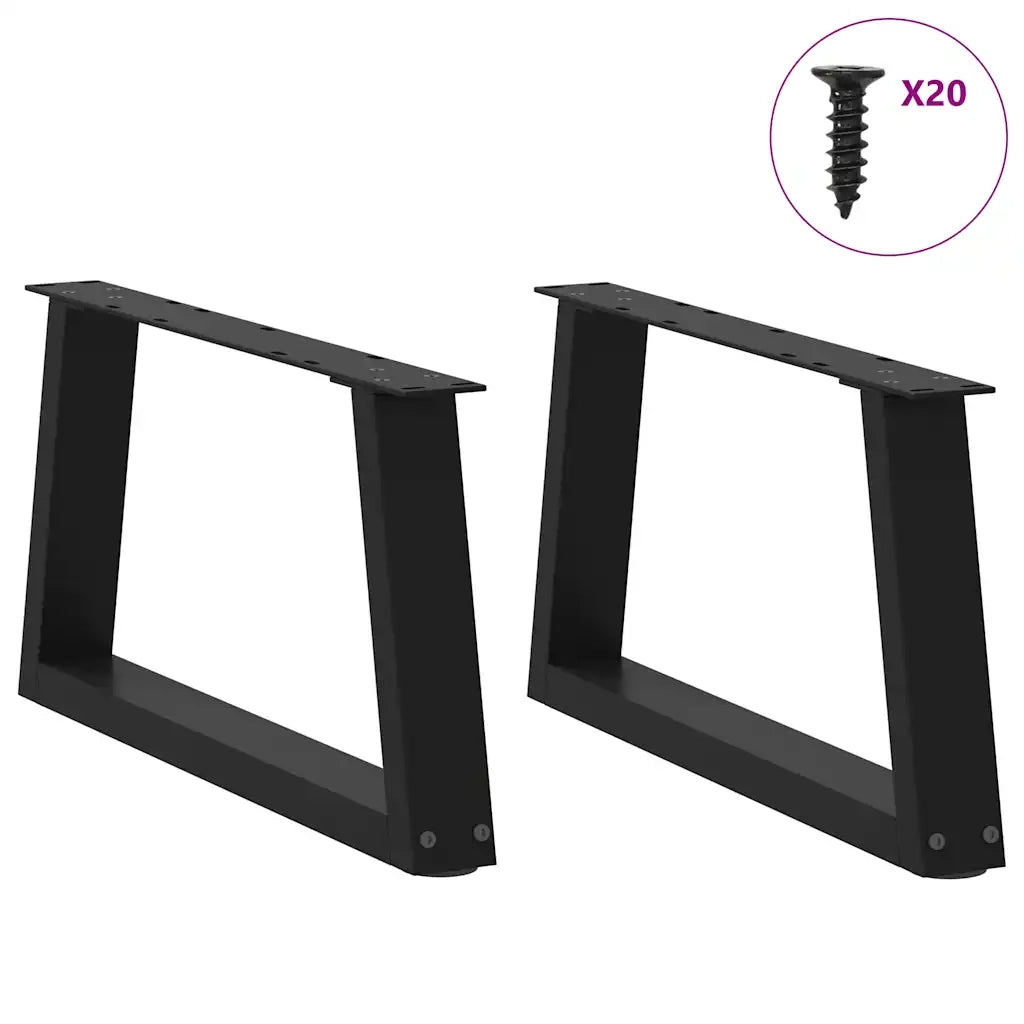 Gambe per Tavolino da Caff¨¨ a Forma di V 2 pz-Set di 2 Gamba per Tavolo Nere 50x(30-31,3) cm Acciaio 354093