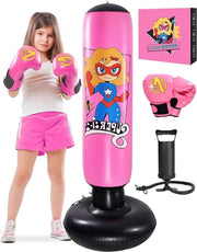 Sacca gonfiabile per bambini 3-10 anni rosso - Set di sacca per bambine divertente - Regalo per fitness karate e taekwondo