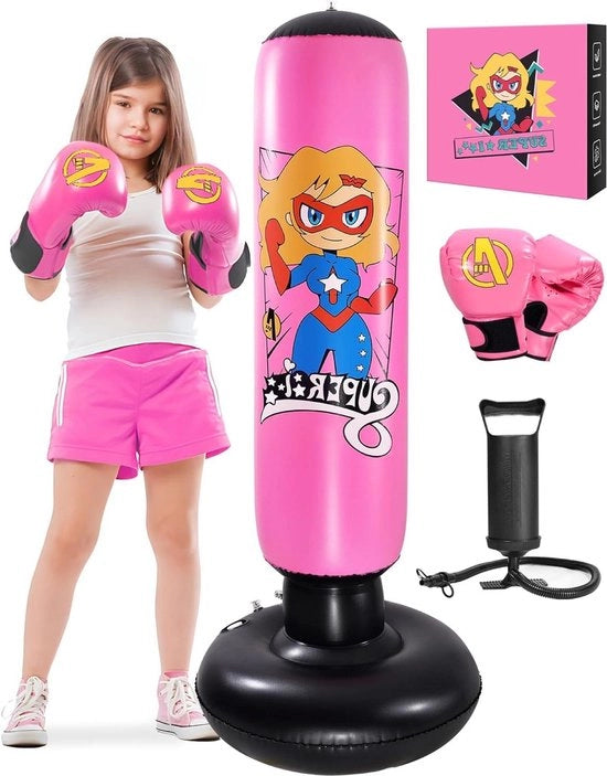 Sacca gonfiabile per bambini 3-10 anni rosso - Set di sacca per bambine divertente - Regalo per fitness karate e taekwondo
