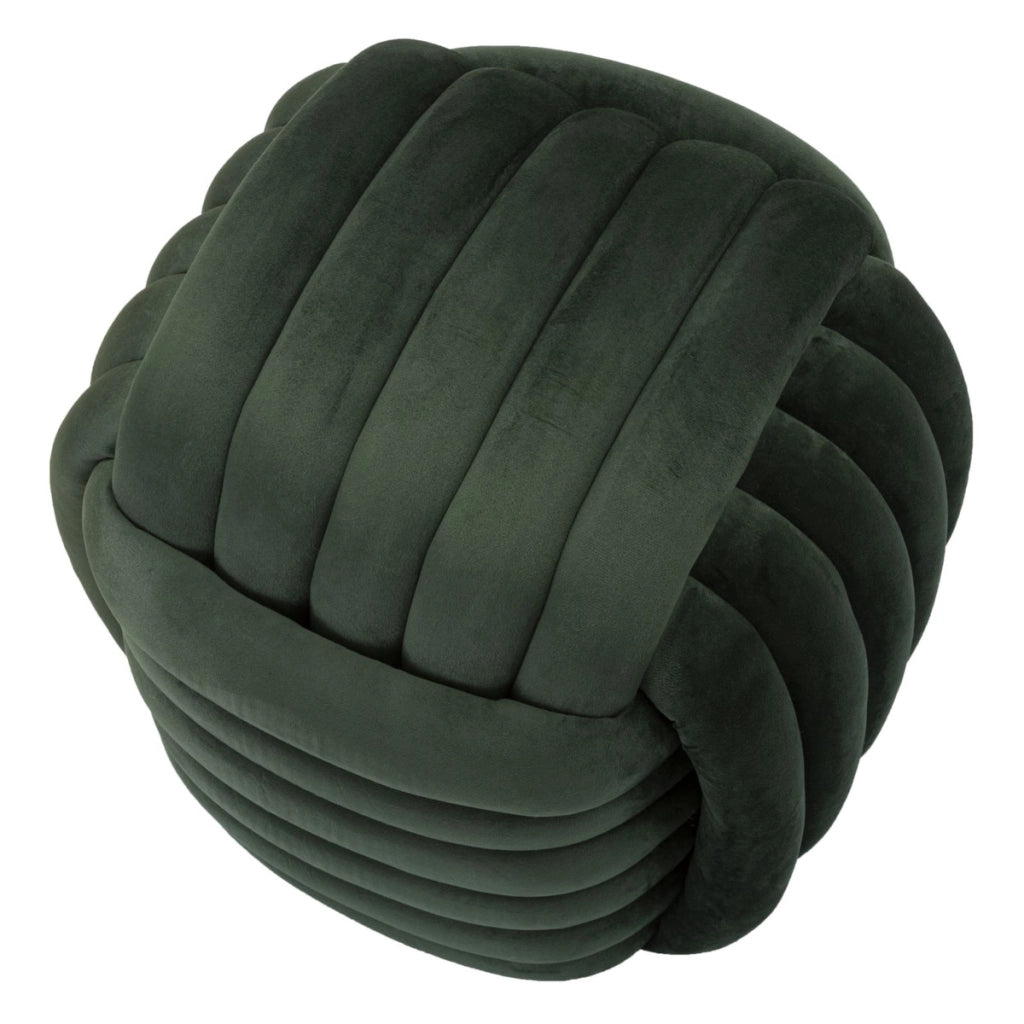Pouf Gomitolo 6, Verde, Cotone, 45x45x45 cm