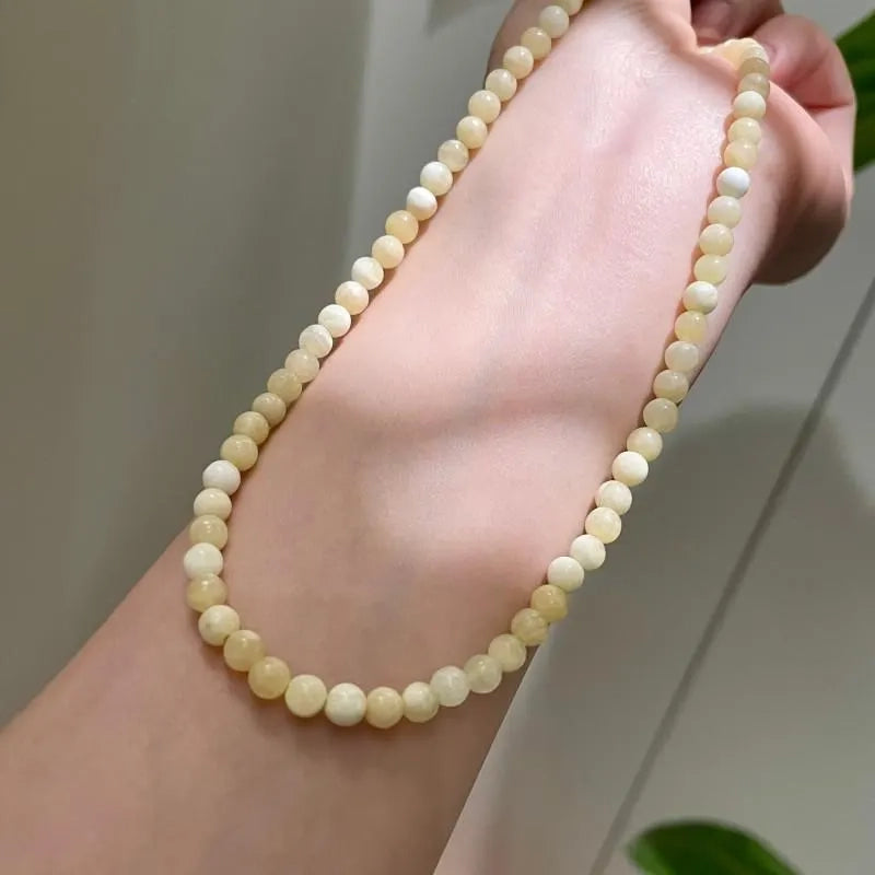 Collana fatta a mano con perline di cristallo di topazio e collana con pietre naturali colorate, regalo di Natale o compleanno.