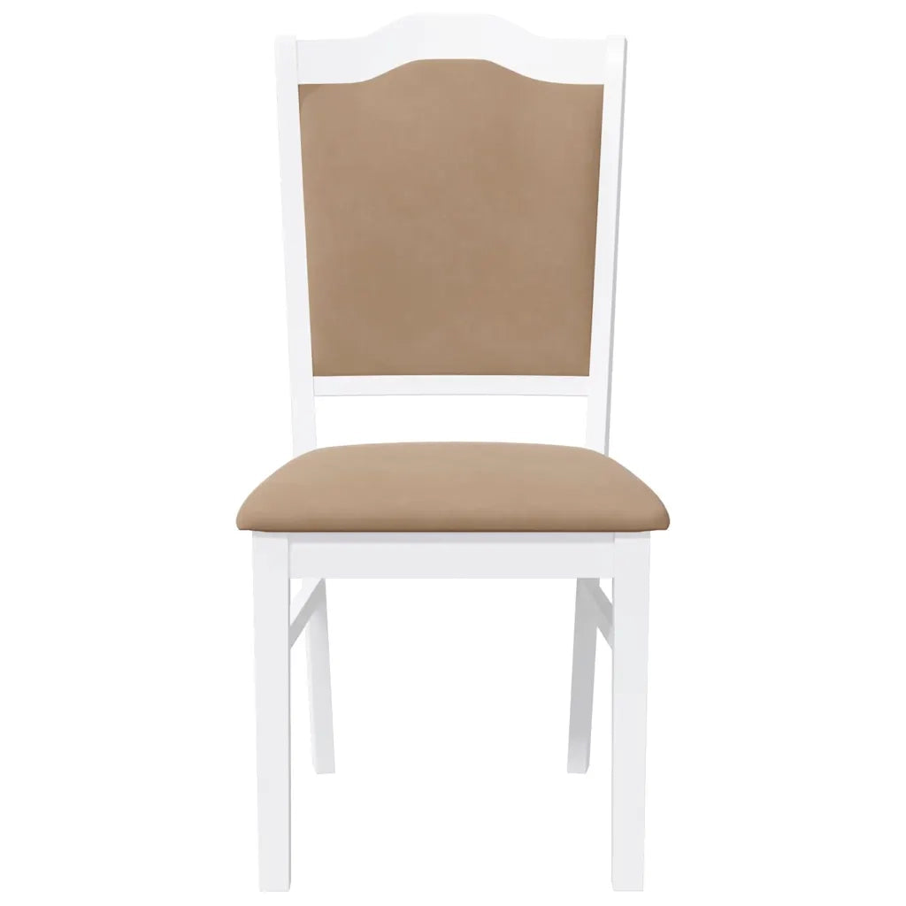 Sedie da Pranzo con Cuscini 2 pz | Sedie da cucina Bianco Legno Massello di Hevea
