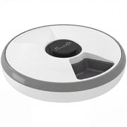 Distributore Automatico Cibo Gatti e Cani con Timer e Display LED 1-6 Pasti Giornalieri per Cibo Secco e Umido Bianco e