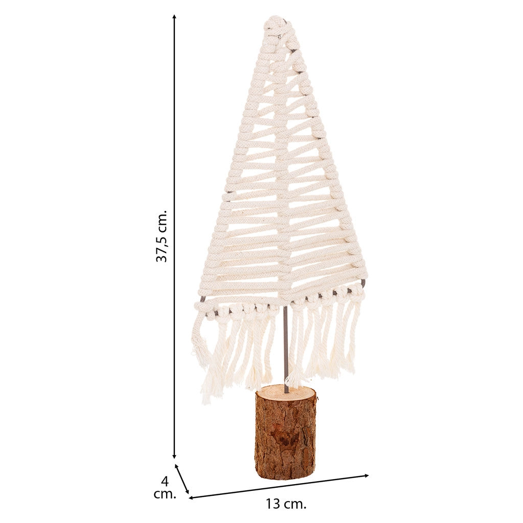 Albero decorativo in cotone intrecciato bianco 13x01x37,5h