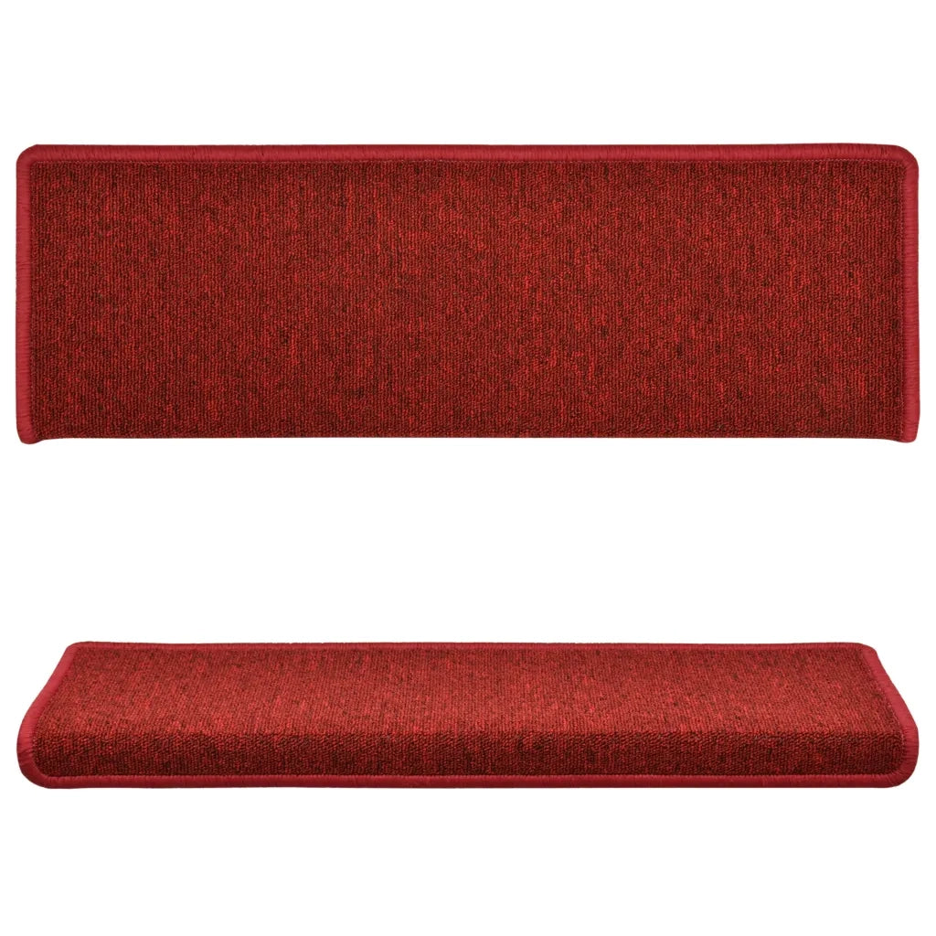 Tappetini per scale 15 pz 65x21x4 cm Rossi rettangolare 134572