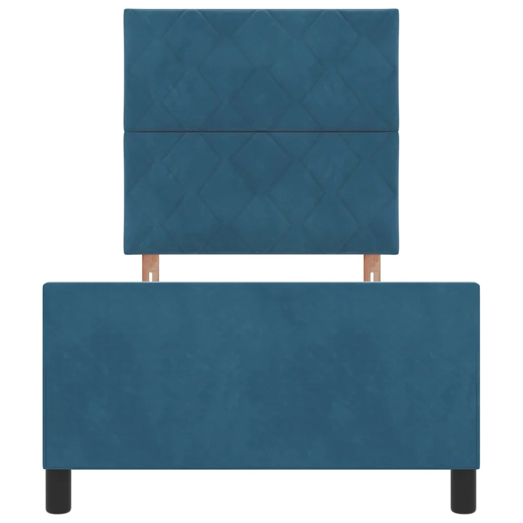 Letto a molle con testiera Blu Scuro 90 x 200 cm Velluto 3344985
