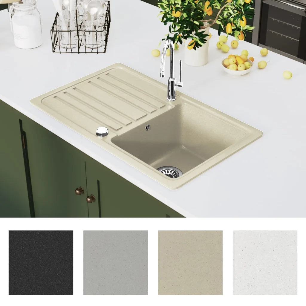 Lavello da Cucina in Granito Vasca Singola Beige 144849