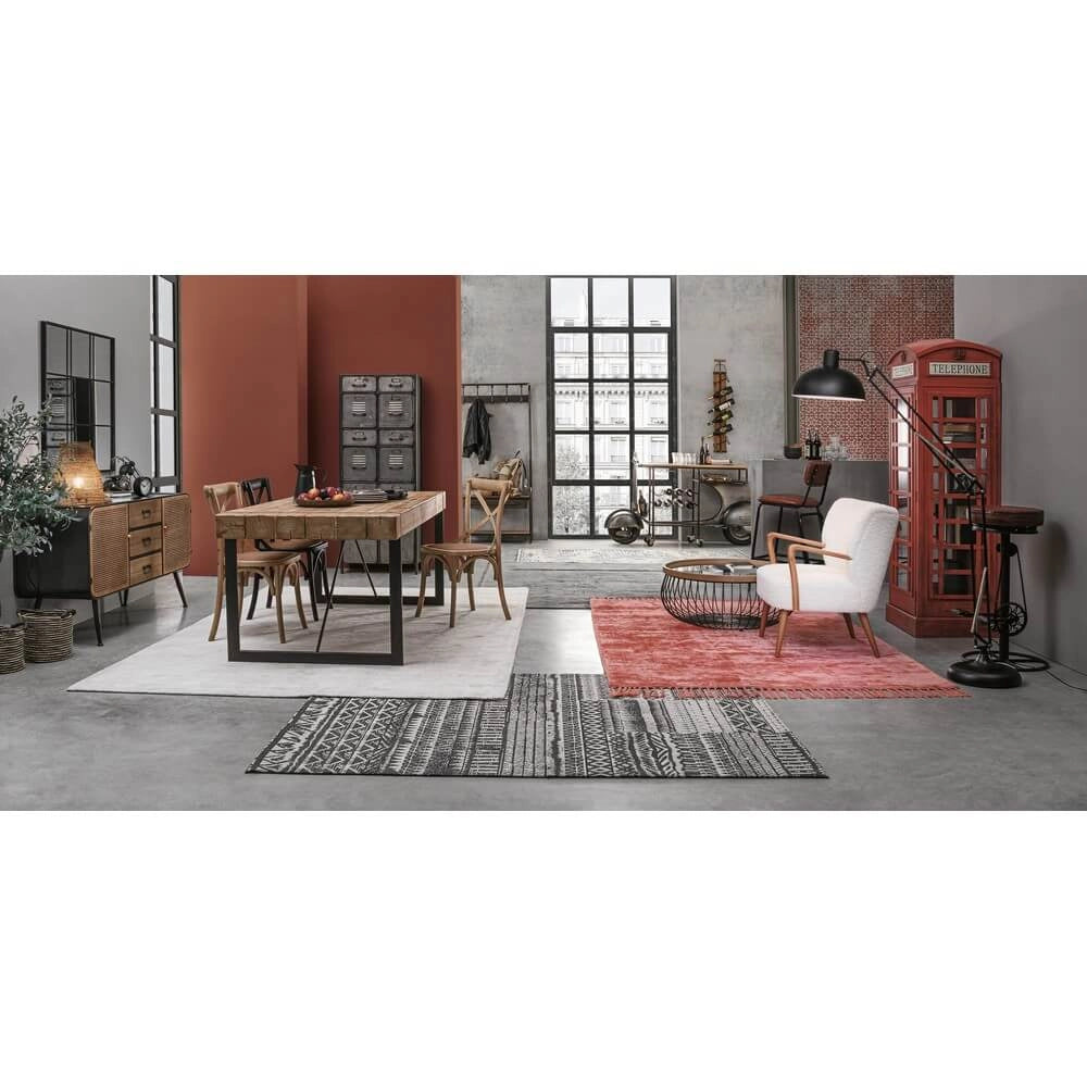 Sedia in Legno di Olmo con Seduta in Rattan Naturale - CROSS