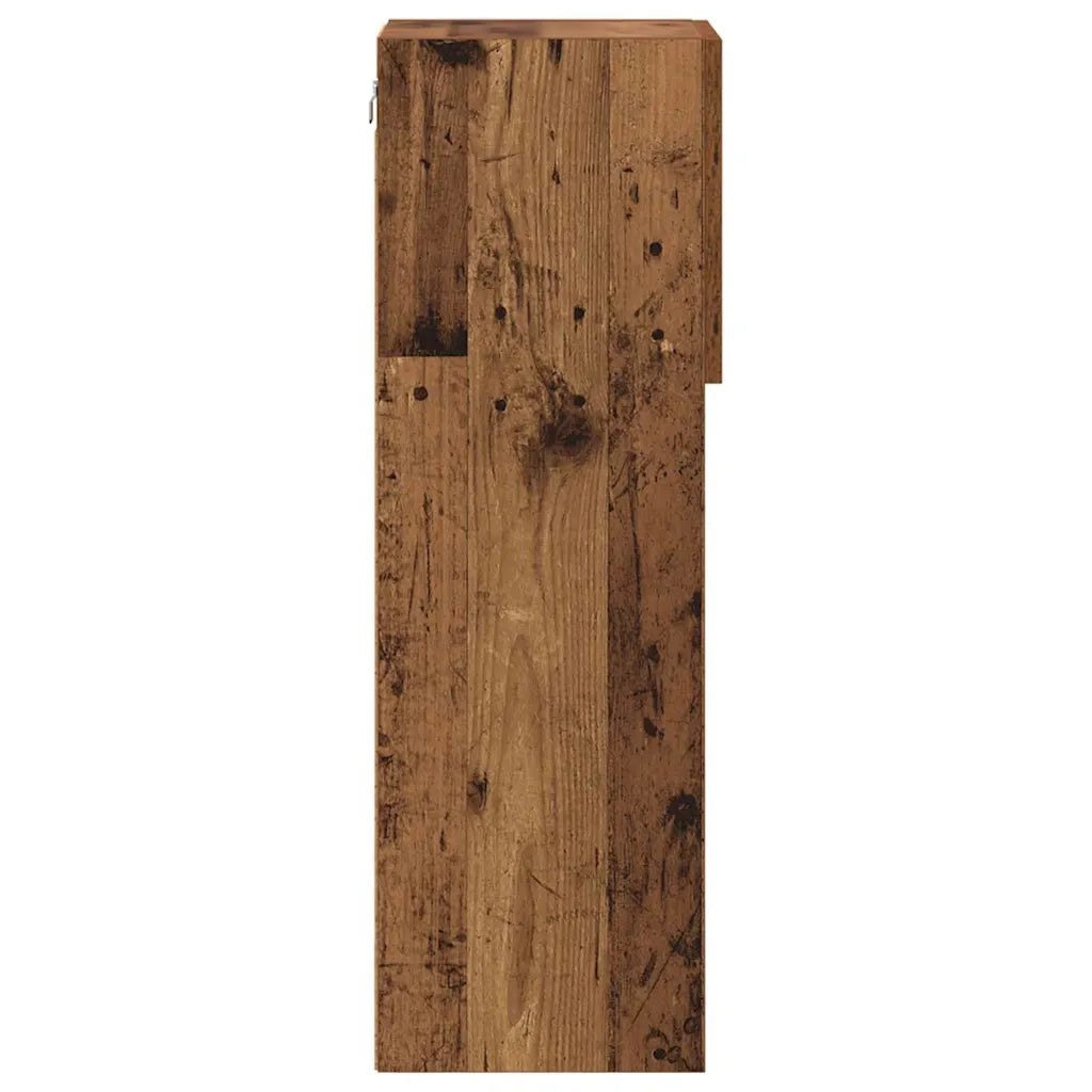 Mobile TV da Parete | Armadietto TV | Mobile Porta TV con LED Legno vecchio 30,5 x 30 x 90 cm