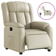 Poltrona | Sedia Relax Reclinabile Elettrica Crema in Similpelle