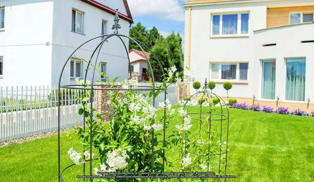 Pergola da giardino KADAX per piante, fiori, obelisco per fiori e rampicanti, in metallo, 120 cm