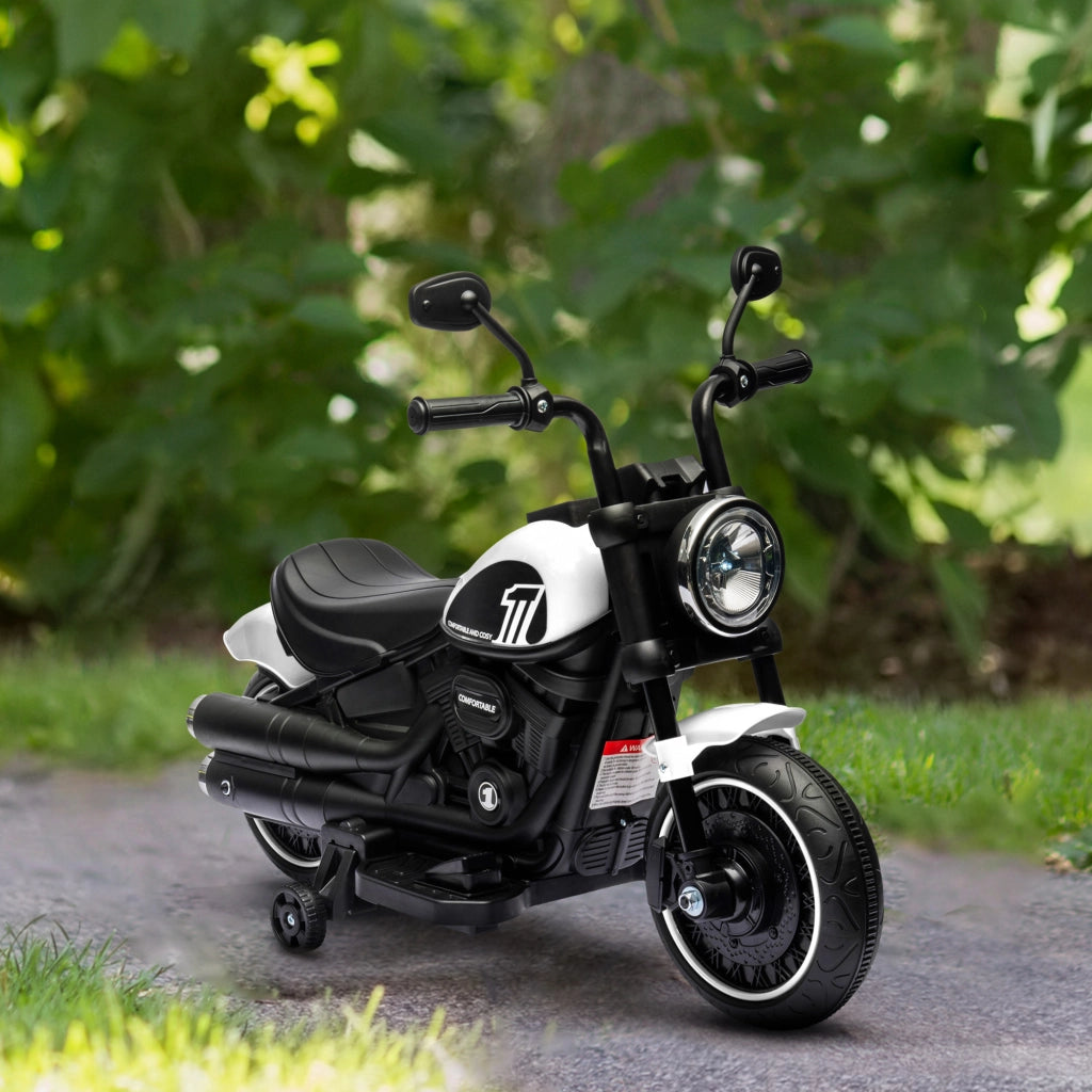 Moto Elettrica per Bambini 6V ¨C Xylo ¨C Bianca con Faro LED 18-36 Mesi