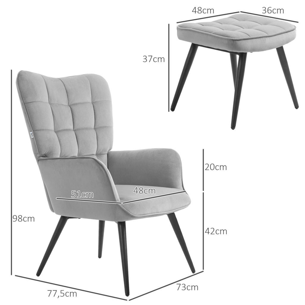 Poltrona Relax con Ottomana ¨C Minimal ¨C Grigio