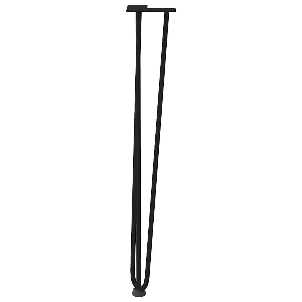 Gambe a forcina per tavoli consolle 4 pz Nero 72 cm Acciaio massiccio 4012444