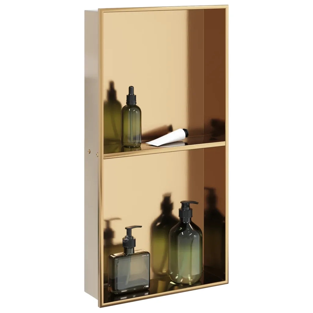 Nicchia per Doccia Oro Spazzolato 32x62x9cm in Acciaio Inox 4005133