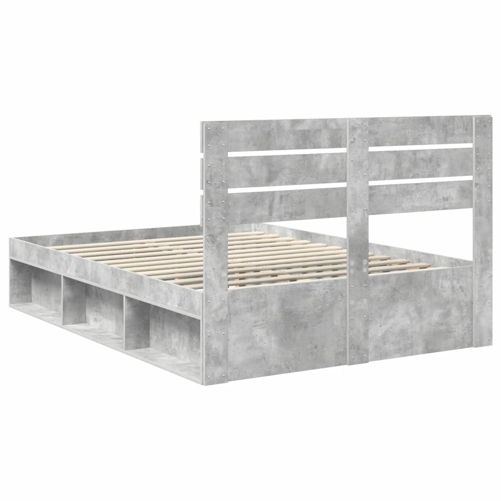 Struttura del letto-Giroletto Grigio Concret¨¨ 150 x 200 cm Pino massello 551109