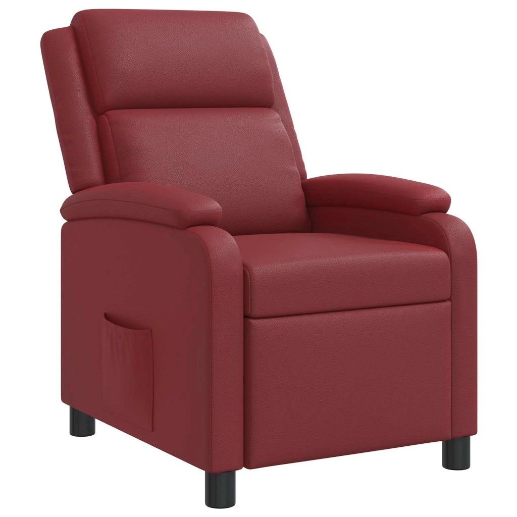 Poltrona reclinabile Rosso Vino Similpelle 42034845
