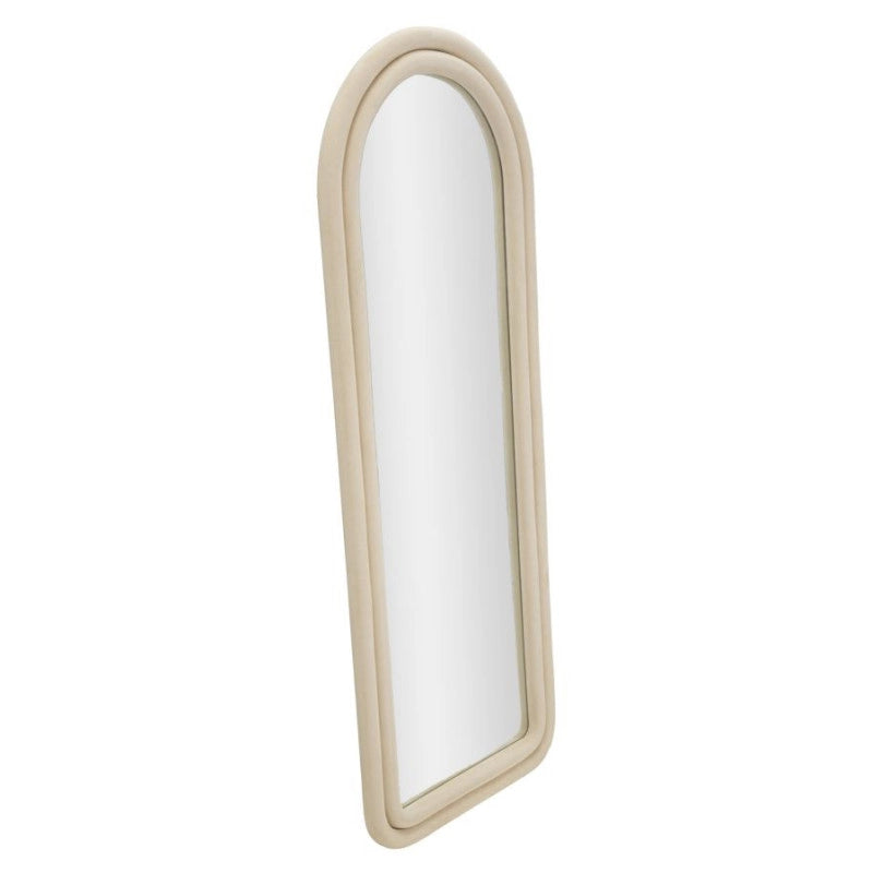 Specchio Da Muro Cloe Velluto Crema cm 60x4x160